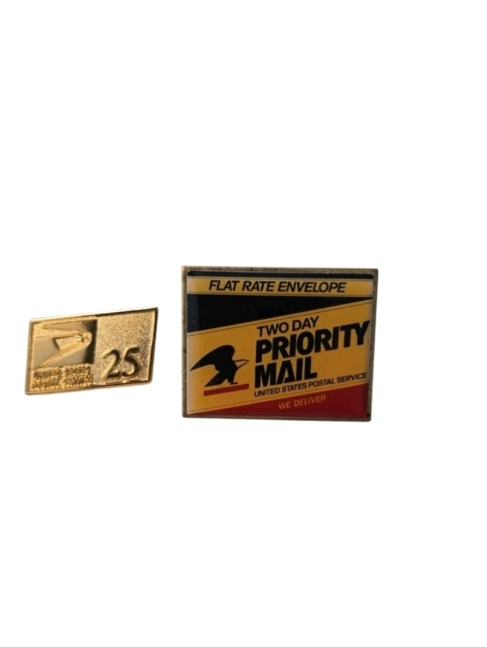 USPS United States Postal Service 25 Years Pin And Priority Mail Pin